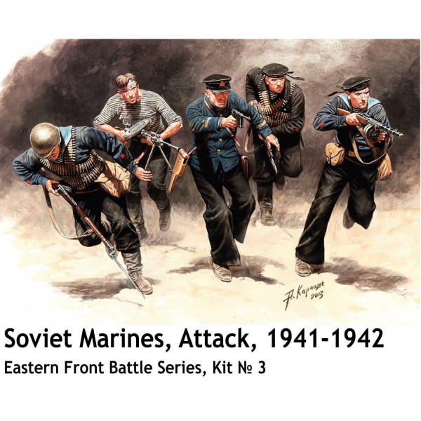 Figurines 2ème Guerre mondiale : Les marins soviétiques attaquent 1941-1942 - Masterbox-MB35153
