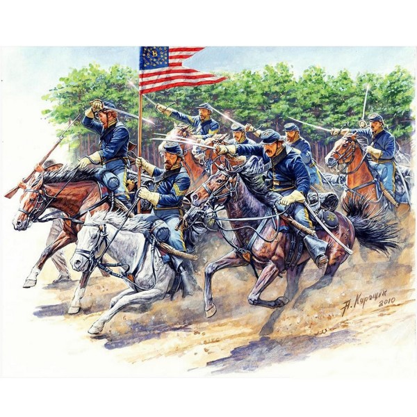 Figurines Guerre de Sécession : 8TH Pennsylvania Cavalry Regiment, Bataille de Chancellorsville - Masterbox-MB3550