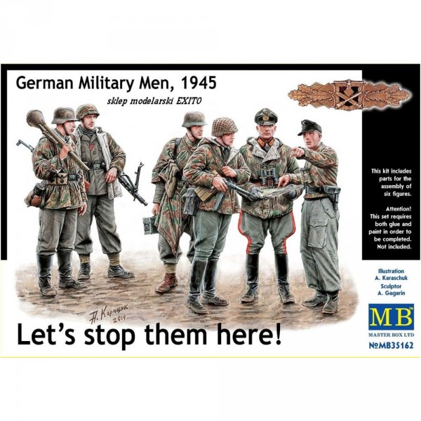 Figurines maquettes : Militaires allemands 1945 - Masterbox-MB35162