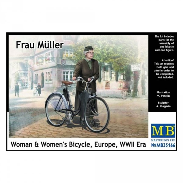 Maquette Vélo + Figurine : Frau Müller, Allemagne, 2ème guerre mondiale - Masterbox-MB35166