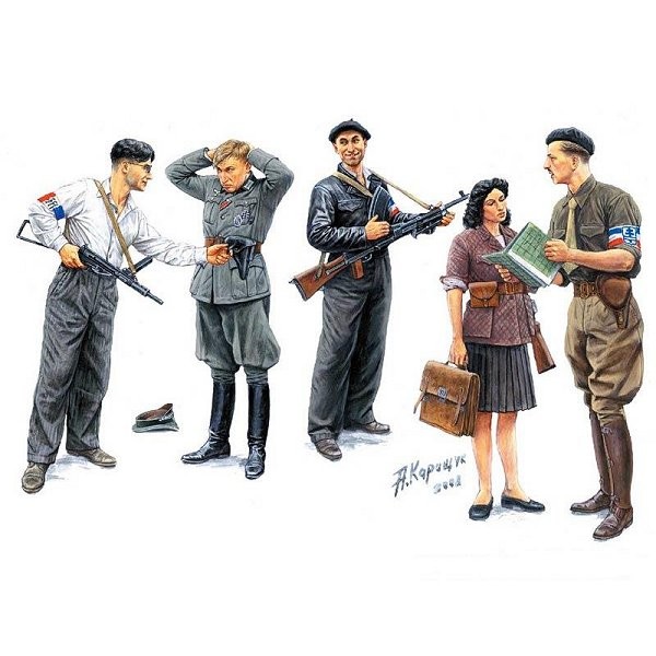 Figurines 2ème Guerre Mondiale : Maquis : Résistants français 1944 - Masterbox-MB3551