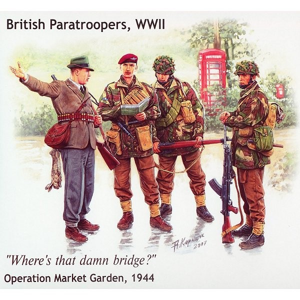 Figurines 2ème Guerre Mondiale : Parachutistes britanniques : Opération Market Garden 1944 - Masterbox-MB3533