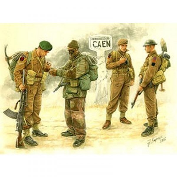 Figurines 2ème Guerre Mondiale : Troupes britanniques : Bataille de Caen 1944 - Masterbox-MB3512