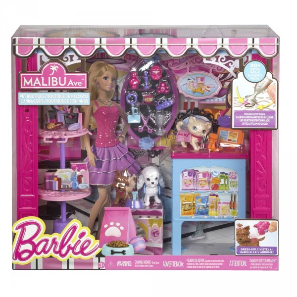 Accessoires Poupées Barbie : Les Boutiques de Malibu : Animalerie - Mattel-CCL71-CCL73