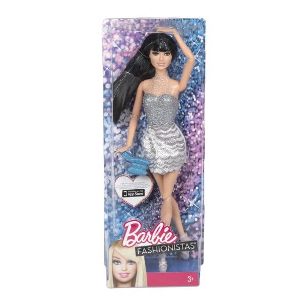 Barbie Fashionistas : Robe argentée - Mattel-Y5908-Y7492