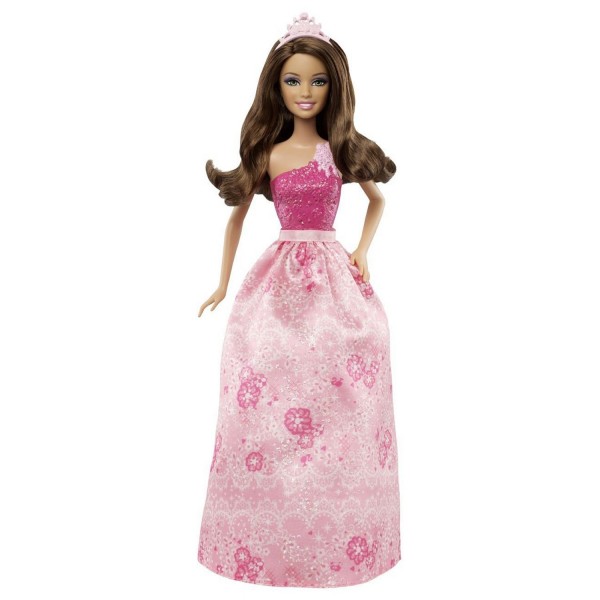 Barbie Princesse Féérique : Bustier rose à paillettes et jupe rose - Mattel-R6390-X9441