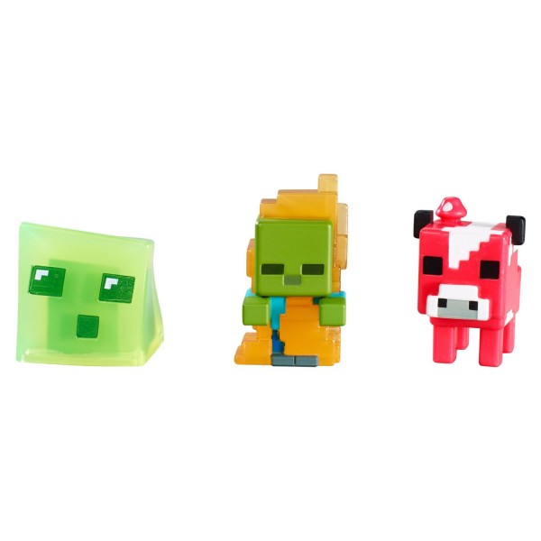 Figurine Minecraft : 3 mini figurines : Zombie, Champimeuh, Slime - Mattel-CGX24-CKH39