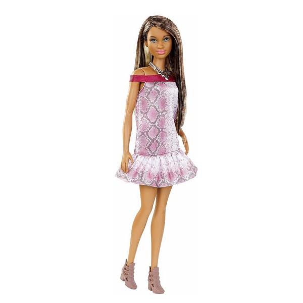 Poupée Barbie Fashionistas : Poupée métisse robe rose - Mattel-DGY54-DGY56