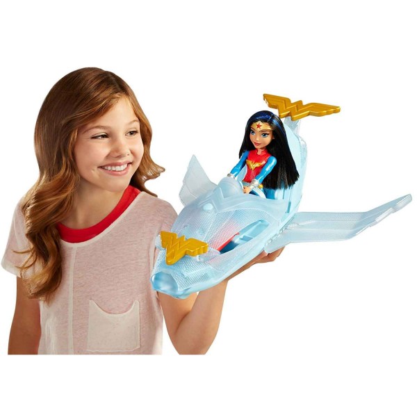Poupée DC Super Hero Girls : Wonder Woman et son jet invisible - Mattel-DYN05
