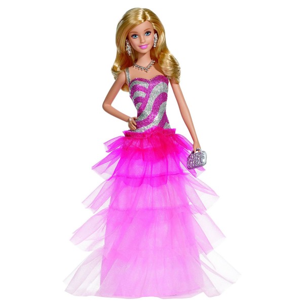 Poupée Barbie : Amies mode : Robe de soirée ébouriffée - Mattel-BFW16-BFW18