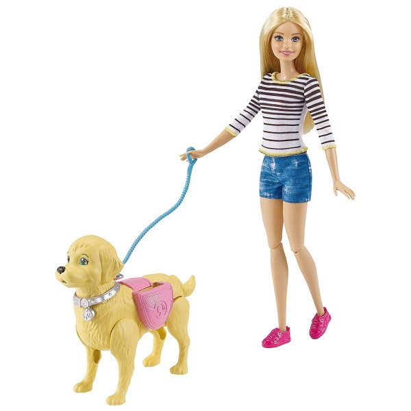 Poupée Barbie : Promenade du chien - Mattel-DWJ68
