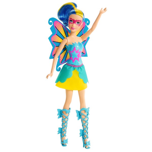 Poupée Barbie Super héros : Makayla en tenue jaue et bleue - Mattel-CDY65-CDY67