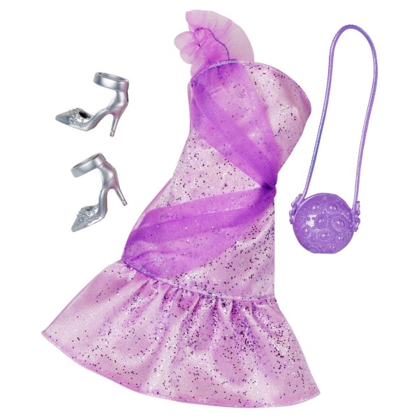 Vêtements pour poupée Barbie : Tenue de soirée : Robe couleur parme - Mattel-CFX92-CLR31