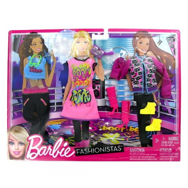 Vêtements pour poupée Barbie 3 tenues du soir : Sur le dancefloor - Mattel-N4855-X2236