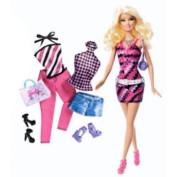 Vêtements pour poupée Barbie Fashionistas : Tenues assorties short, leggins et robe - Mattel-N8820-BBX43