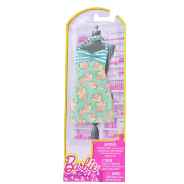 Vêtements pour poupée Barbie Robe fabuleuse : Robe dos nu à fleurs - Mattel-N4875-BCN49