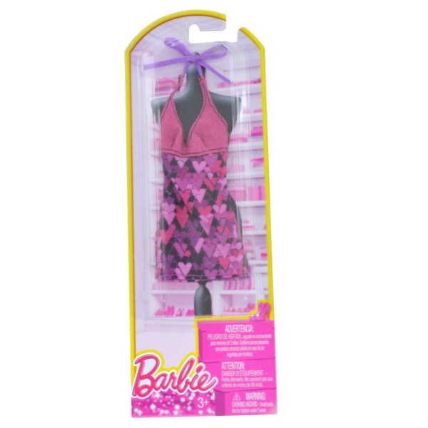 Vêtements pour poupée Barbie Robe fabuleuse : Robe dos nu coeurs - Mattel-N4875-BCN46