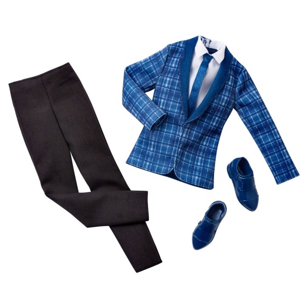 Vêtements pour poupée Ken : Tenue : Veste à carreux et pantalon noir - Mattel-CFY02-DHB38