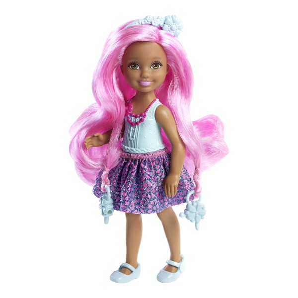 Poupée Barbie : Chelsea chevelure magique rose - Mattel-DKB54-DKB55