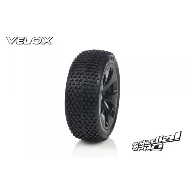 Tyre set pre-mounted "Velox RC M3 Soft" , fits "Buggy 1/8" 17mm Hex Rims Medial Pro - MPR-MP-6405-M3
