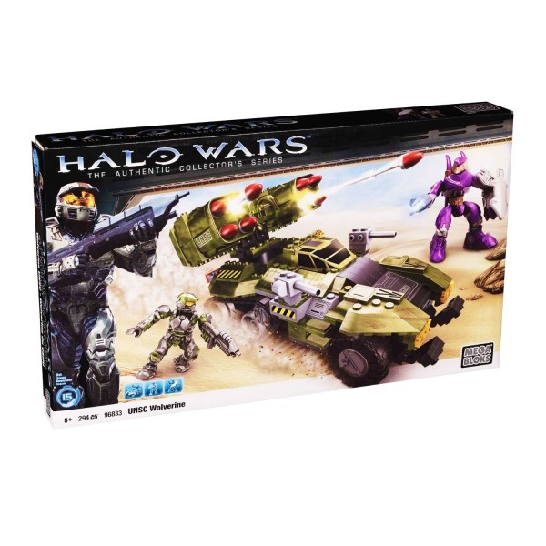 Véhicule et figurines à assembler : Halo Wars : Wolverine UNSC - MegaBrands-96833
