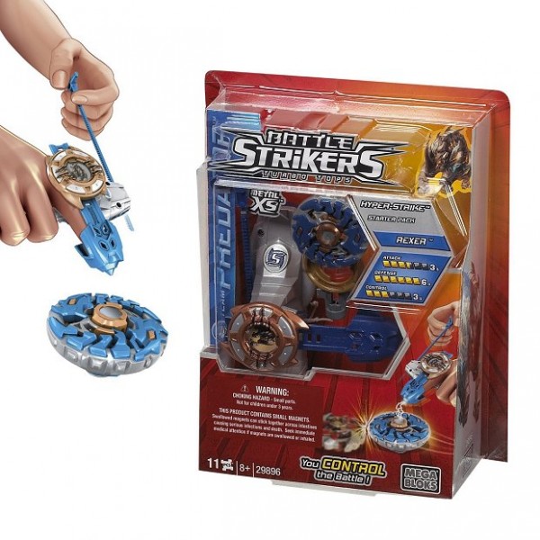 Toupie avec lanceur et commande magnétique : Battle Strikers : Rexer - Megabloks-29890-29896