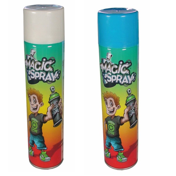 Bombes Magic Spray : Blanc et bleu fluo - Megagic-SP2