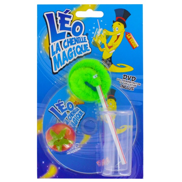 Léo la chenille magique avec verre, tomate et DVD : vert - Megagic-CH3-3