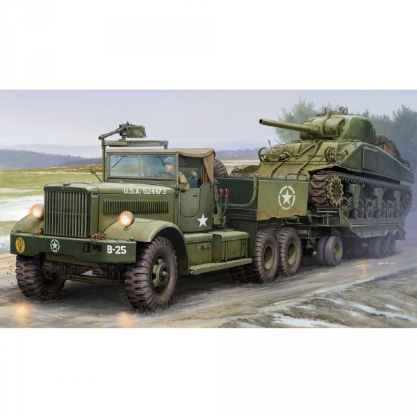 Maquette Véhicule Militaire : Tracteur et porte char US M19 - Merit-63502