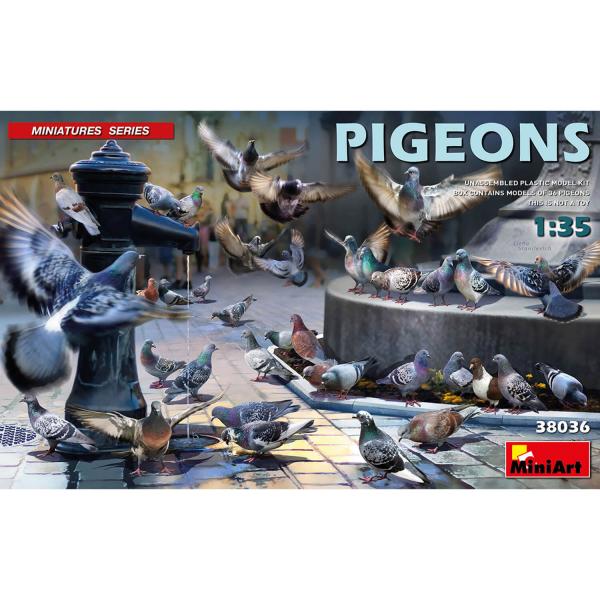 Accessoires de dioramas : Pigeons - MiniArt-38036