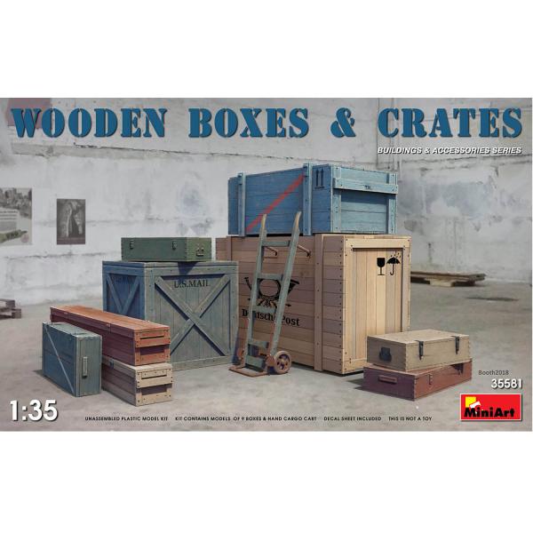 Accessoires de dioramas : Boîtes et caisses en bois - MiniArt-35581