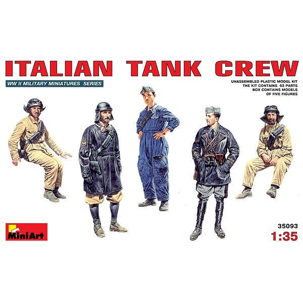 Figurines 2ème Guerre Mondiale : Equipage de blindé italien 1939-1943 - MiniArt-3593