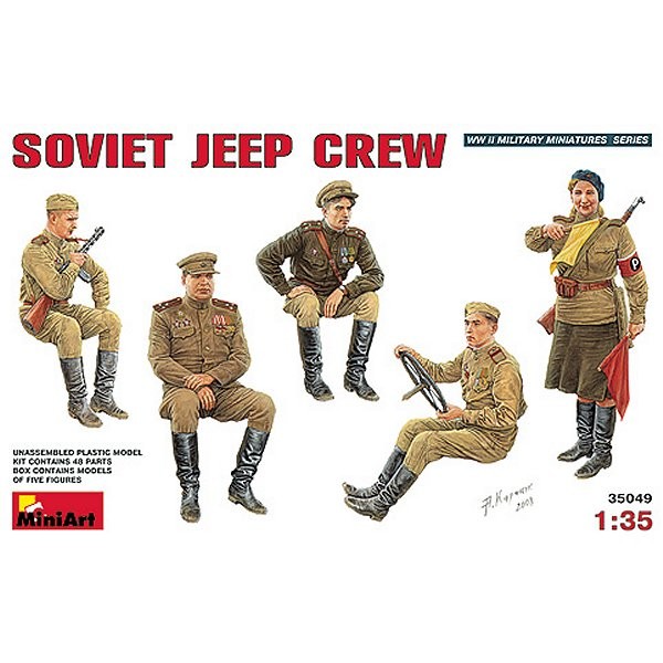 Figurines 2ème Guerre Mondiale : Equipage de Jeep soviétique 1944 - MiniArt-35049