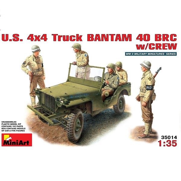 Maquette Jeep US 4X4 Bantam 40 BRC avec équipage - MiniArt-35014