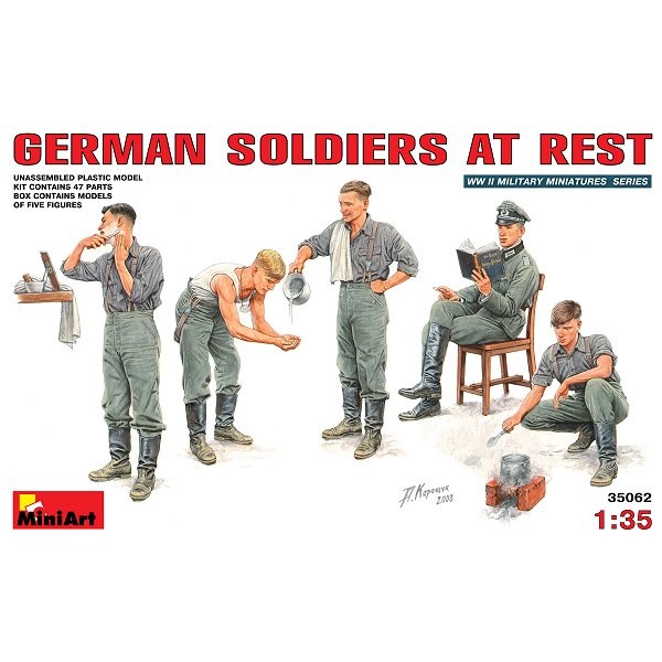 Figurines 2ème Guerre Mondiale : Soldats allemands au repos 1941-1944 - MiniArt-35062