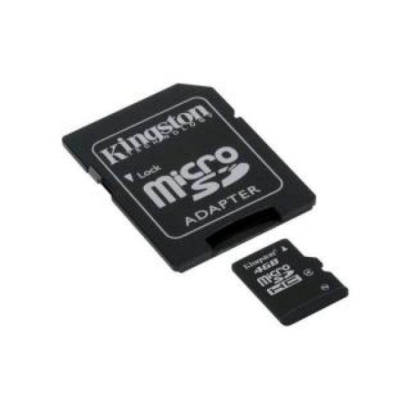 MicroSDHC 4GB Kingston Class4 - Sous Blister - MKT-1413