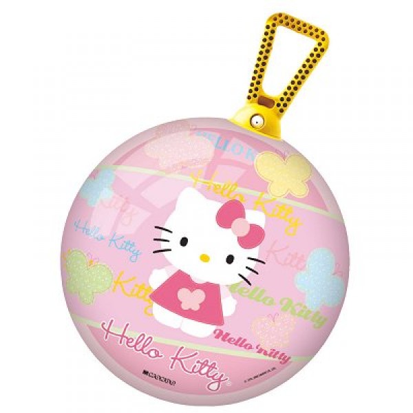 Ballon sauteur Hello Kitty avec poignée jaune : 50 cm - Mondo-06871