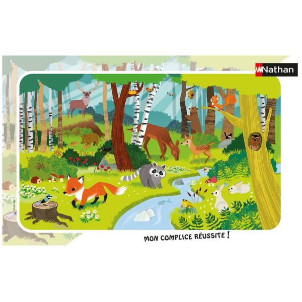 Puzzle cadre 15 pièces : Les animaux de la forêt - Nathan-Ravensburger-86011