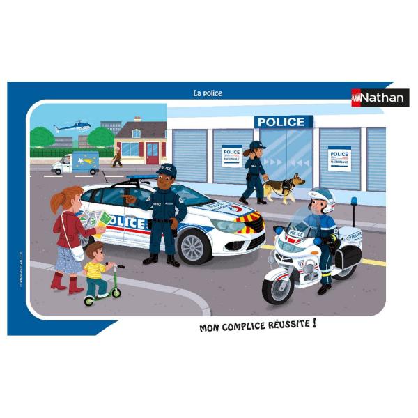 Puzzle cadre 15 pièces : La police - Nathan-Ravensburger-86139