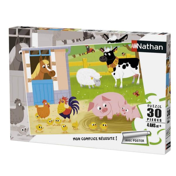 Puzzle 30 pièces : Mes amis de la ferme - Nathan-Ravensburger-86365