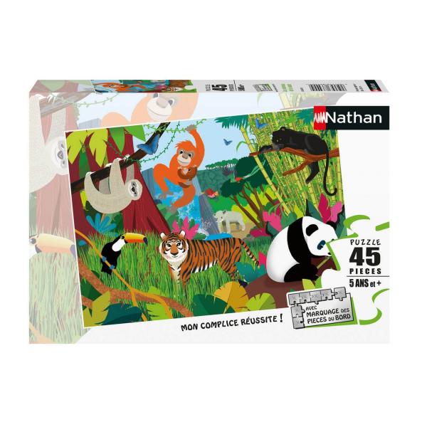 Puzzle 45 pièces : Les animaux de la jungle - Nathan-Ravensburger-86469