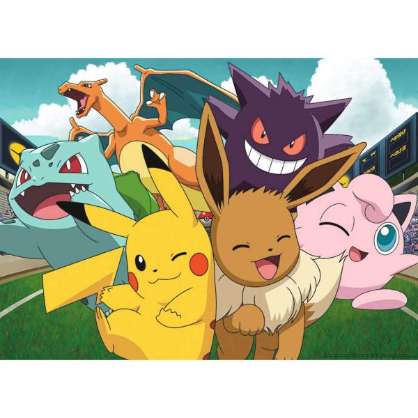 Puzzle 100 pièces : Pikachu et les Pokémon - Nathan-Ravensburger-86774