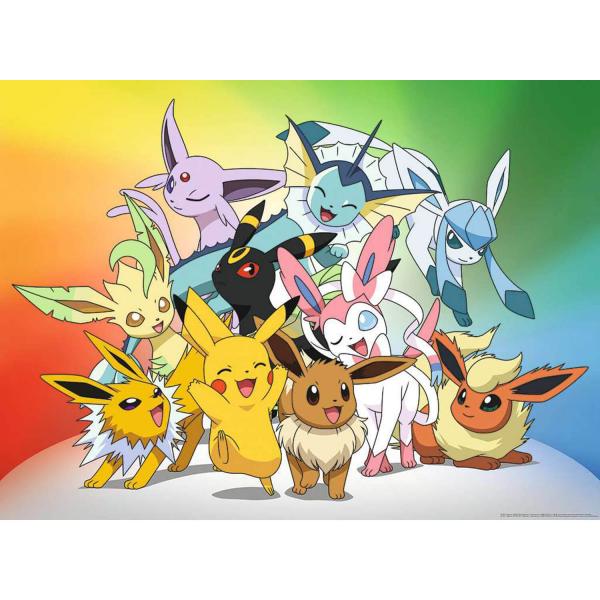 Puzzle 150 pièces : Pokémon : Evoli et ses évolutions - Nathan-Ravensburger-86030