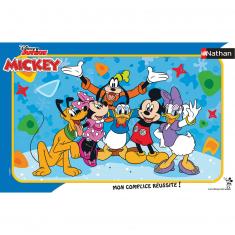 Puzzle Cadre 15 pièces :  Disney Mickey Mouse : Les Amis De Mickey