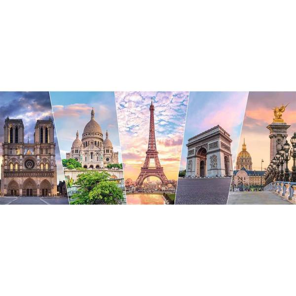 Puzzle 1000 pièces panoramique :  Les Monuments De Paris - Nathan-Ravensburger-87255