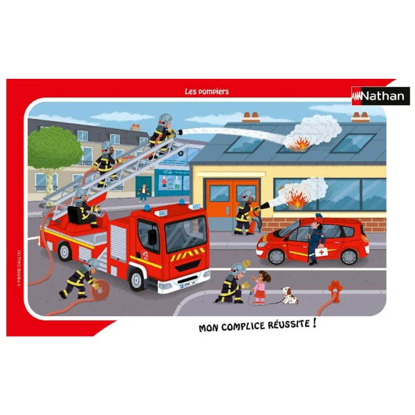 Puzzle Cadre 15 pièces : Les pompiers - Nathan-861385