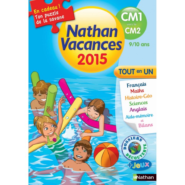 Cahier de vacances Primaire : Du CM1 vers le CM2 Nathan Vacances 2015 Tout en un - Nathan-89324