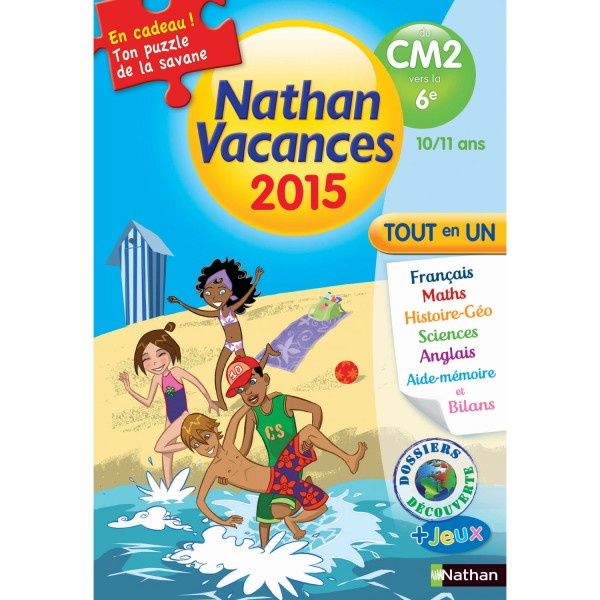Cahier de vacances Primaire : Du CM2 à la 6ème Nathan Vacances 2015 Tout en un - Nathan-89325