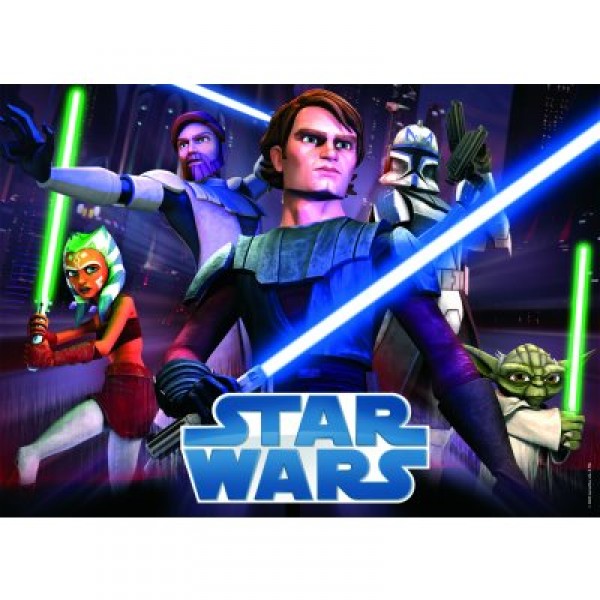 Puzzle 100 pièces - Star Wars : Clone Wars Jedi pour une bataille - Nathan-Ravensburger-86702