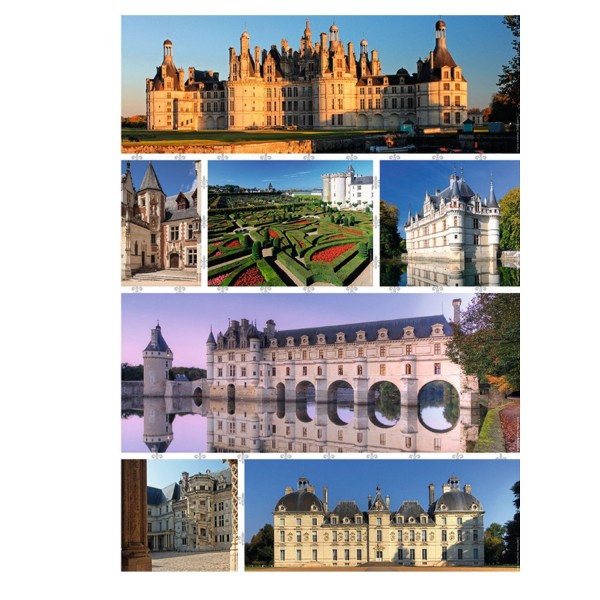 Puzzle 1000 pièces : Les châteaux de la Loire - Nathan-Ravensburger-87598